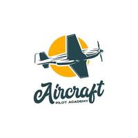 Aircraft, airplane logo or label vector