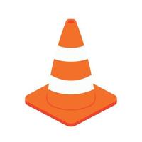 Traffic Cone Icon Clipart in Animated Cartoon Vector Illustration