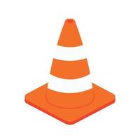 Traffic Cone Icon Clipart in Animated Cartoon Vector Illustration