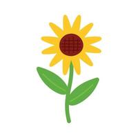 dibujado a mano girasol dibujos animados vector icono clipart ilustración