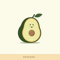 vector, mitad, aguacate, fruta, cara vector