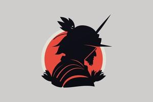 diseño de logotipo samurai vector