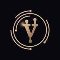Alphabet V Crypto Currency vector