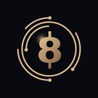 Number 8 Crypto Currency vector