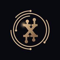 Alphabet X Crypto Currency vector