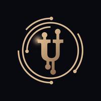 Alphabet U Crypto Currency vector