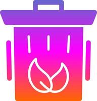 Eco Trash Bin Flat Icon vector