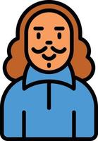 Shakespeare Line Filled Icon vector