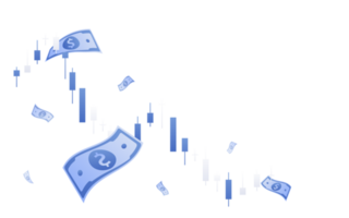 concept de gestion financière et investissement, conception à plat du paiement et de la finance avec de l'argent, de l'argent, des billets de banque png