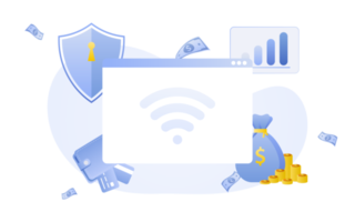 Financial management concept and investment, Flat design of payment and finance with money, cash, banknote png