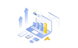 finanzmanagementkonzept und investition, flaches design von zahlung und finanzierung mit geld, bargeld, banknote png