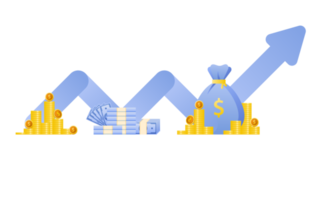 Financial management concept and investment, Flat design of payment and finance with money, cash, banknote, calculator and credit card. png