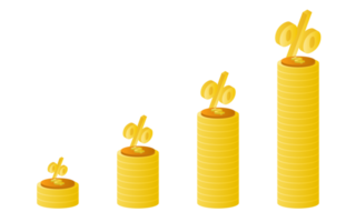 concept de gestion financière et investissement, conception à plat de pièces de monnaie en tas ou pile de pièces de monnaie png