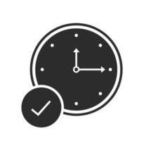 Analog Clock On Time Flat Icon Vector Illustration