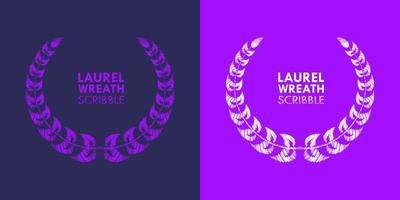 Laurel Wreath Scribble Texture Isolated Vector Illustration