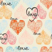 Vector seamless background with colorful heart shape. Use it for wallpaper, textile print, pattern fills, web page, surface textures, wrapping paper, design of presentation and other graphic design
