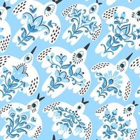 Traditional folk pattern birds for print design. vector