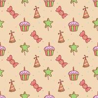 lindos cupcakes y muffins de patrones sin fisuras. ilustración vectorial plana vector