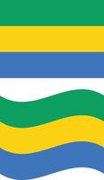 Waving flag of Gabon. Gabon flag on white background. flat style. vector