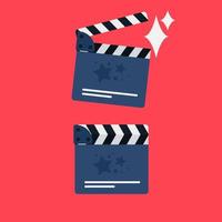 Flat movie clapperboard vector