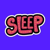 Sleep lettering stitched frame illustration vector