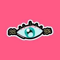 Eye stitched frame illustration vector