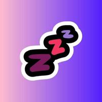 Zzz lettering stitched frame illustration vector