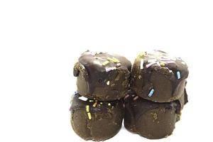 Chocolate-covered cake cakes - yummy - appetizing, decorate the pages in multiple colors on a white background.
