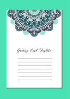 Mandala vintage template card vector