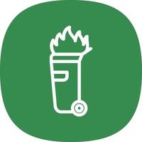Dumpster Fire Vector Icon Design