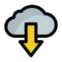 Trendy Cloud Downloading vector