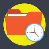 Folder With Clock vector