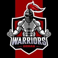 Warrior squad esport mascot logo design vector