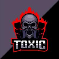 Toxic skull esport mascot logo design vector