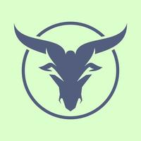 Goat head illustration logo inside a circle vector