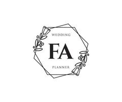 Initial FA feminine logo. Usable for Nature, Salon, Spa, Cosmetic and Beauty Logos. Flat Vector Logo Design Template Element.