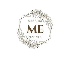 colección de logotipos de monograma de boda con letras iniciales, plantillas florales y minimalistas modernas dibujadas a mano para tarjetas de invitación, guardar la fecha, identidad elegante para restaurante, boutique, café en vector