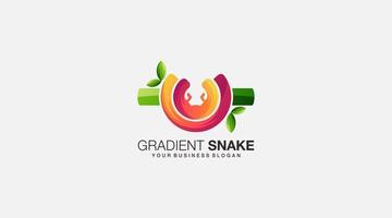 plantilla de diseño de logotipo de vector de serpiente degradado