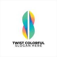 twist logo colorful gradient style vector