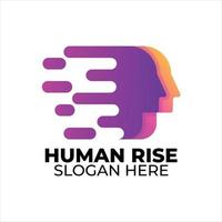 human logo colorful gradient style vector