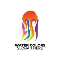 logotipo de agua colorido estilo degradado vector