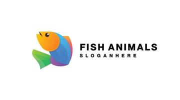 logotipo de pescado degradado colorido vector