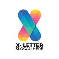 x  logo colorful gradient style vector