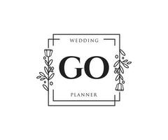 Logotipo inicial de go femenino. utilizable para logotipos de naturaleza, salón, spa, cosmética y belleza. elemento de plantilla de diseño de logotipo de vector plano.