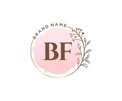 Initial BF feminine logo. Usable for Nature, Salon, Spa, Cosmetic and Beauty Logos. Flat Vector Logo Design Template Element.