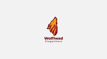 Wolf head logo design template vector icon