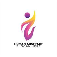 human abstract logo colorful gradient style vector