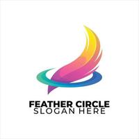 feather logo colorful gradient style vector