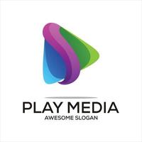 Vector play media logo illustration colorful abstract gradient