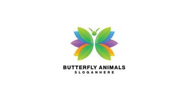 butterfly logo gradient colorful vector